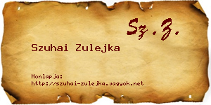 Szuhai Zulejka névjegykártya